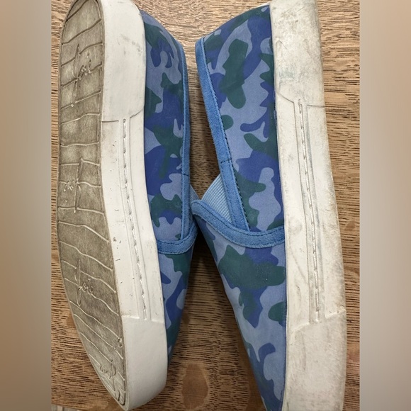 Joie Huxley Camo Suede Leather Skate Slip On Sneaker Blue 37-1/2 size  7-71/2 - Picture 7 of 14